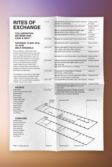 Programme brochure for the exhibition State of Statelessness, ISELP, 2018