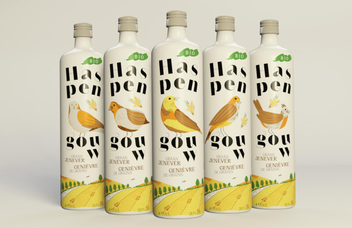 Packaging design for the genever brand Haspengouw